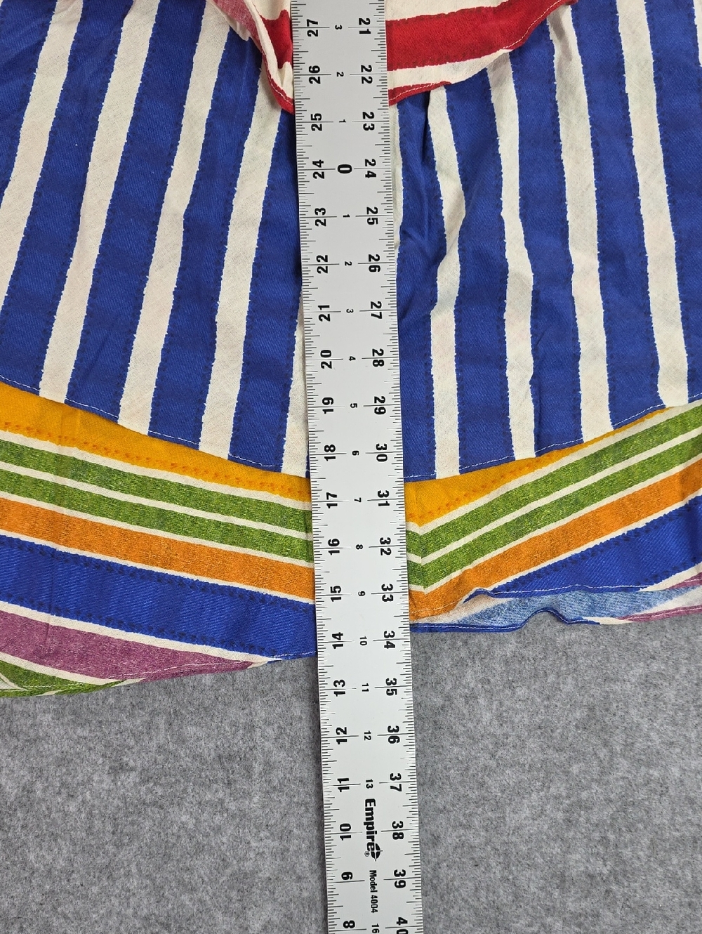NWT FARM Rio Amazing Stripes Frilled Asymmetrical Tiered midi skirt size S - Picture 5 of 8